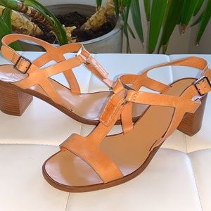 Salvatore Butter Scotch leather block heeled sandals